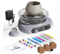 Pottery Wheel Machine Kit, Electric Clay Turntable with Foot Pedal, Stepless Speed Adjustment, Includes Pottery Shaping Tools for Kids and Adults