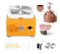 Pottery Wheel, Mini Electric Pottery Wheels with 2 Turntables 6.5cm/10cm, Clay Tools and Removable ABS Basin, Pottery Wheel for Adults Kids Beginners DIY Clay Art