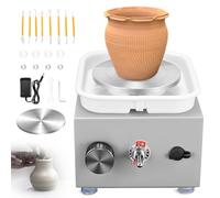 Pottery Wheel, Mini Pottery Wheel with Strong Motor 2000RPM Adjustable Speed, Potters Wheel with 10/6.5cm Plates and Sculpting Tools, Ceramic Pottery Tools Pottery Kit for Kids and Adults, Gray
