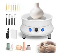 Pottery Wheel, Ovshnrr 350W Speed Adjustable Electric Pottery Wheel, 15CM 0-200r/min Anti-Rust Metal Turntable Pottery Wheel with Detachable Basin & 11pcs Shaping Tools for Adults & Children