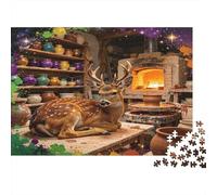 Pottery Workshop Deer 1000 Piece Jigsaw Puzzle Paper for Adults Ceramic Studio Relaxation Home Decor Family Focus Gift 52x38cm/1000pcs