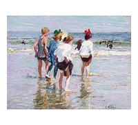 Potthast Summer Day Brighton Beach Painting Large Wall Art Print Canvas Premium Mural