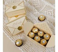 POTTIIS 20Pcs Candy Box Cookie Gift Boxes，Romantic Wedding Favors Cute Chocolate Box for Wedding Bridal Birthday Party Supplies - Champaign Gold…