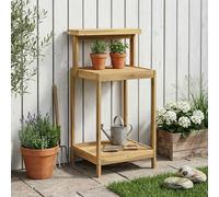 Potting Bench Outdoor 56.5 x 48.5 x 107 cm White Solid Acacia Wood