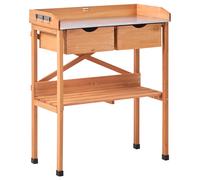 Potting Bench RAVANUSA 77 cm 89 cm Fir Wood Light Brown