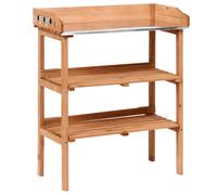 Potting Bench ROSAZZA 76 cm 92 cm Fir Wood Light Brown