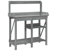 Potting Bench with Shelves Plant Stand Potting Table Solid Wood Fir vidaXL