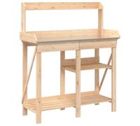 Potting Bench with Shelves Plant Stand Potting Table Solid Wood Fir vidaXL