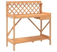 Potting Bench with Trellis Plant Stand Potting Table Solid Wood Fir vidaXL