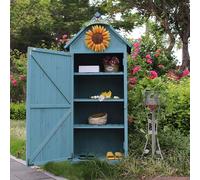 Potting Bench with Waterproof Roof and Lockable Storage for Outdoor Garden and Patio Organization