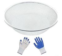 Potting Mix Sieve, Dirt Screening Tool Garden For Sand Sifter With Secure Fit On Standard Buckets, Soil Sifting Pan, Dirt Soil Shifter Round Riddle Screen With Gloves(2mm)