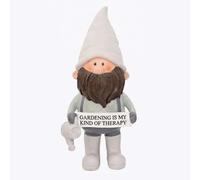 Potting Shed Garden Gnome Figurines with Inspirational Signs, Polyresin, 25.5x12x9cm, 4 To Choose From, Boys and Girls (Kind of Therapy)