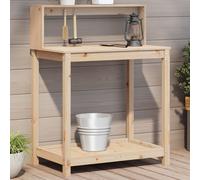 Potting table natural pine 82.5x50x109.5cm Solid pine wood garden worktop shelf