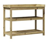 Potting Table with Shelves Potting Bench Plant Table Solid Wood Pine vidaXL
