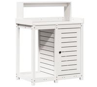 Potting Table with Shelves Potting Bench Plant Table Solid Wood Pine vidaXL