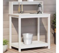 Potting Table with Shelves White 82.5x50x109.5 cm Solid Wood Pine Berkfield Home White One Size