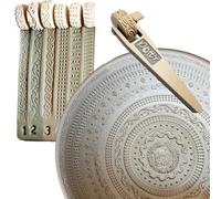 POTT'R 6 x Potter’s 12mmx25mm Border Texture Pattern Roller Stamps [Pattern Set 1] for Banding on Wheel Thrown Clay Pottery Vessels - Handle Included