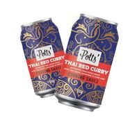 Potts’ Thai Red Curry Sauce in Can, 330g (2 Pack) - Curry Sauce Cans for Vegan & Traditional Meals Made with Thai Basil, Galangal, Coconut Cream, & Lime Leaves - Easy Open Can, Ready to Use