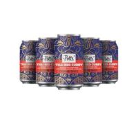 Potts’ Thai Red Curry Sauce in Can, 330g (5 Pack) - Curry Sauce Cans for Vegan & Traditional Meals Made with Thai Basil, Galangal, Coconut Cream, & Lime Leaves - Easy Open Can, Ready to Use