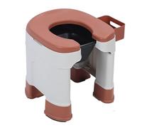 Potty Chair for Seniors Bedside Commode Shower Chair Commode Toilet Chair with Solid Inner Bucket Tissue Box (Khaki)