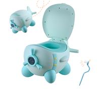 Relaxdays Potty, Aeroplane Design, with Inner Insert & Splash Guard, for Kids, Plastic, 27 x 31 x 40 cm, Mint