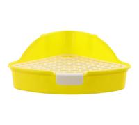 Potty Corner Toilet for Guinea Pigs, Rabbit Toilet Solid, Plastic Rabbit Litter, Rabbit Toilet with Grid, Leak-Proof and Easy to Clean Corner Toilet for Rabbits (Yellow)
