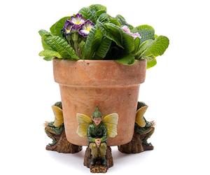 Potty Feet Flower Fairies Elm Tree Fairy Figures Plant Pot Feet - Planter Support - Handmade Decorative Ornaments - 3pcs