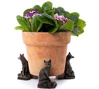 Potty Feet Fox Figures Plant Pot Feet - Planter Support - Handmade Decorative Ornaments - 3pcs