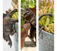 Potty Feet Trex, Stegosaurus, Brachiosaurus Set of Three Pot Buddies Plant Pot Hangers