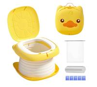 Potty Folding Toilet Children, Portable Travel Potty with Splash Guard and Non-Slip Surface, Potty on the Go Children, for Boys and Girls, Car, Camping & Potty for On the Go (Duck)