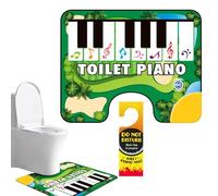 Potty Piano Musical Mat,Creative Bathroom Rug with Sound - Musical Piano Keyboard Toe Tapping Sounding Potty Mat with Anti-Slip Backing