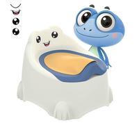 Potty - Potty Training Toilet Seat Travel Potty for Toddlers Toilet Potty with Removable Bowl, Splash Guard & Frog Expression Sticker Portable Toilet Potty for Kids Boys Girls Ages 1-6 Year Old, Blue