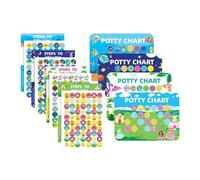 Potty Sticker Chart - 4 Piece Potty Learning Chart for Boys | Reusable Motivation Chart at Home Kindergarten | Good Habits Girls
