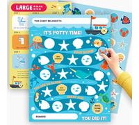 Potty Sticker Chart for Kids x10 pcs - Ocean Theme Potty Training Chart for Toddlers Boys and Girls - Toddler Routine Chart Toilet Training - Train to Poop Comes with Incentive Stickers