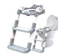 Potty Training Chair - Integrated Step Stool, Safe Toilet Ladder, Non-Slip Wide Footrest, Sturdy Handle Support Frame, Foldable Bathroom Safety System | Independence Routine