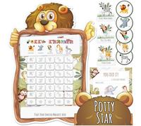 Potty Training Chart for Toddlers Boys and Girls, Safari Potty Training Sticker Chart for Boys and Girls with 35 Reusable Magnets, Safari Potty Training Rewards, Potty, Potty Chart