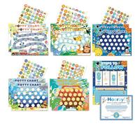 Potty Training Chart for Toddlers Boys with Fun Reward Stickers - 18 PCS Potty Training Sticker Chart - 5 Fun Styles Potty Chart for Kids - Potty Chart Develop Toileting Habit for Toddlers Boys