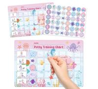 Potty Training Chart Magnetic Mermaid Themed Potty Chart for Toddlers Girls Boys Potty Sticker Chart with 48 Reward Stickers