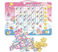 Potty Training Reward Chart, Magnetic Toilet Training Chart with 60 Reusable Magnetic Stickers, Interactive Reward Chart for Toddlers Girls Boys (Unicorn)