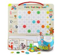 Potty Training Reward Chart with 35 Progress Stickers and 3 Reminder Stickers - Bathroom Routine Tracker - Zoo Animal Theme