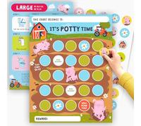 Potty Training Reward Chart x10 pcs - Muddy Pig in the Farm Training Chart for Kids - Toilet Habit Training Chart - Behavior Chart for Boys Girls - Comes with Incentive Sticker Chart