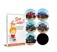 Potty Training Seat Magic Sticker | Monster Truck Potty Training Toilet Color Changing Sticker | 5 Pack Toilet Targets for Potty Training Boys | Use with or Without Potty Chart or Potty Watch