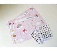 Potty Training Sticker Chart with 3500+ Stickers - Reusable A4 Toilet Training Reward Chart for Boys & Girls| Durable Gloss Chart | Toddler Potty & Toilet Routine, Autism & SEN Friendly (Unicorn)