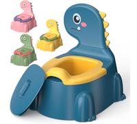 Potty Training Toddler Toilet,Baby Potty Chair for Kids Boys Girls,Dinosaur Portable Potty Toddlers Toilet Seat Potties Trainer with Lid Splash Guard Non-Slip Removable Bowl for 1-6 Year Old (Blue)