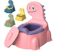 Potty Training Toddler Toilet,Baby Potty Chair for Kids Boys Girls,Dinosaur Portable Potty Toddlers Toilet Seat Potties Trainer with Lid Splash Guard Non-Slip Removable Bowl for 1-6 Year Old, (Pink)