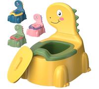 Potty Training Toddler Toilet,Baby Potty Chair for Kids Boys Girls,Dinosaur Portable Potty Toddlers Toilet Seat Potties Trainer with Lid Splash Guard Non-Slip Removable Bowl for 1-6 Year Old (Yellow)