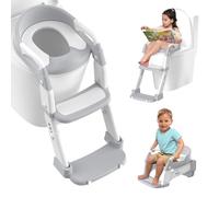 Potty Training Toilet Seat, Upgrade 3 in 1 Toddler Toilet Seat and Steps Stool for Boys Girls, Non-Slip Splash Guard KidsToilet Seat with Ladder, Adjustable Child Toilet Training in Bathroom