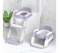 Potty Training Toilet Seat, Upgrade 3 in 1 Toddler Toilet Seat and Steps Stool for Boys Girls, Non-Slip Splash Guard KidsToilet Seat with Ladder, Adjustable Child Toilet Training in Bathroom