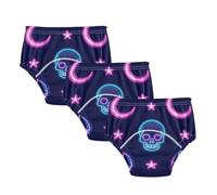 Potty Training Underwear Pants Neon Colored Stars Moons and Skeletons