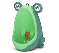 Potty Training Urinal for Boys, Cute Frog Standing Wall Mounted Urinal with Aiming Target and Suction Cup, Bathroom Toilet Pee Trainer for Kids Toddlers Children Boy (Green)